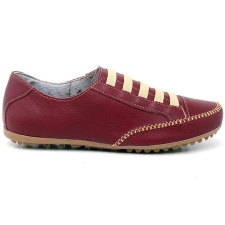 Sapatenis de Couro Feminino Mocatenis Prático Casual Comfort Maria Bordô AMT01MB - Dama Imagem de Sapatenis de Couro Feminino Mocatenis Prático Casual Comfort Maria Bordô AMT01MB