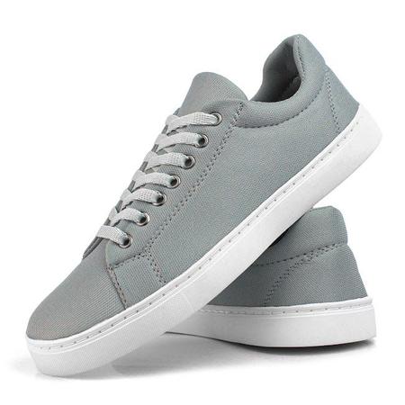 Sapatênis Masculino Confortável Casual Cinza Modelo Elegante - Nshoes Imagem de Sapatênis Masculino Confortável Casual Cinza Modelo Elegante