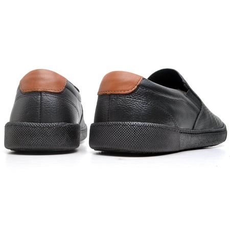 Imagem de Sapatênis Masculino Em Couro Sapato Slip On C/ Elástico Lateral Confortável