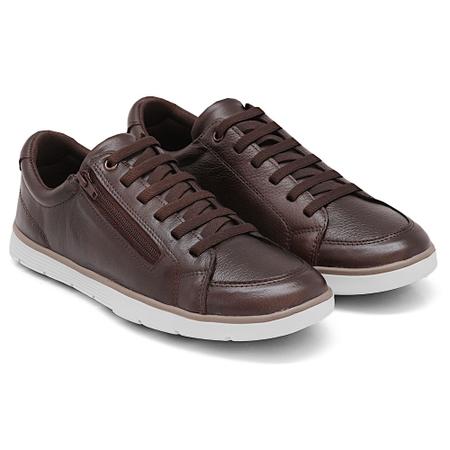 Sapatênis Masculino Tênis Casual Couro Sola Antiderrapante Confortável Café - Bootz Imagem de Sapatênis Masculino Tênis Casual Couro Sola Antiderrapante Confortável Café
