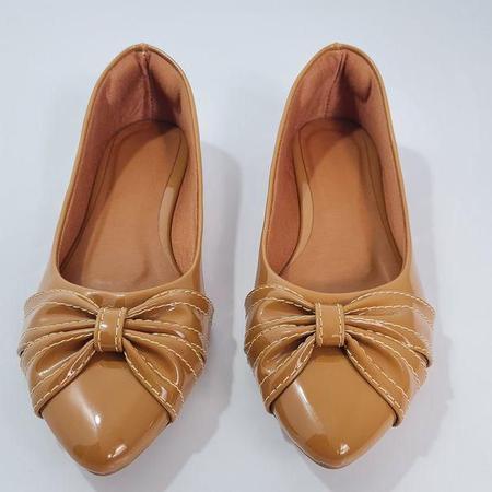 Imagem de sapatilha caramelo verniz confort valle shoes