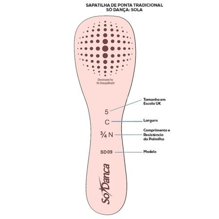 Imagem de Sapatilha de Ponta Só Dança Toshie Largura D Palmilha FN