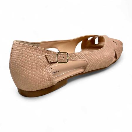 Imagem de Sapatilha Feminina Peep Toe Bico Redondo Modelo Ciclame