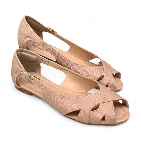 Imagem de Sapatilha Feminina Peep Toe Bico Redondo Modelo Ciclame