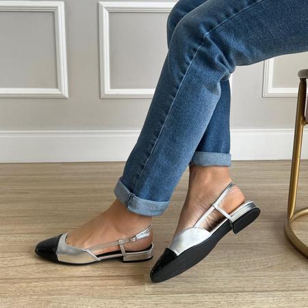 Imagem de Sapatilha Flat Slingback Bia Prata