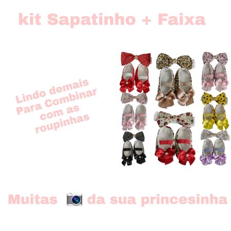 Imagem de Sapatinho + faixa tiara bebê menina