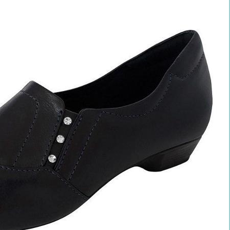 Sapato Azul Marinho Branco Ou Preto Enfermagem Couro Salto Baixo
