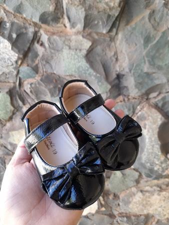 Sapato Bebe de La o Preto de Verniz Kit Colt Sapatinho de Beb