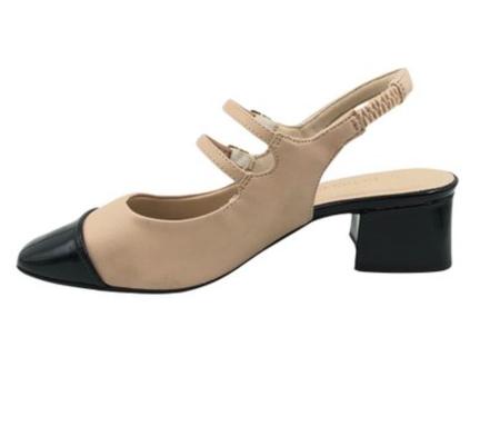 Imagem de Sapato Bebece Feminino Nude Preto Slingback T4618322