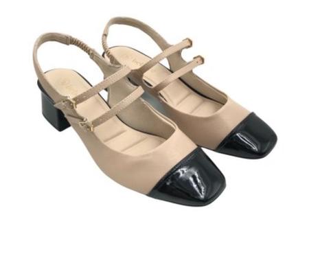 Imagem de Sapato Bebece Feminino Nude Preto Slingback T4618322