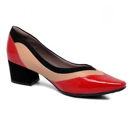 Sapato bico fino vermelho 2025