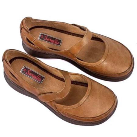 Sapato Boneca Couro Feminino Retr Vintage Plataforma Casual