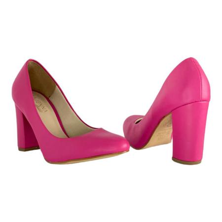Sapato boneca pink salto grosso alto lasenna ref 200010p Lasenna