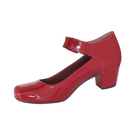Sapato boneca best sale vermelho salto grosso