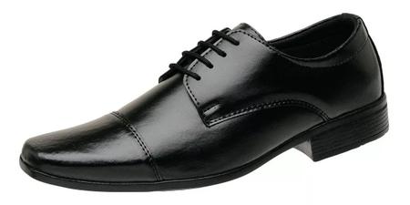 Sapato Clássico Social Masculino Preto Com Cadarço Elegante - JC FRANCA Imagem de Sapato Clássico Social Masculino Preto Com Cadarço Elegante