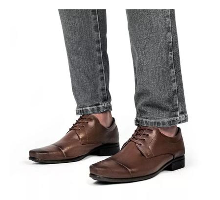 Sapato Clássico Social Masculino Preto Com Cadarço Elegante - JC FRANCA Imagem de Sapato Clássico Social Masculino Preto Com Cadarço Elegante
