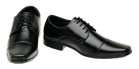 Sapato Clássico Social Masculino Preto Com Cadarço Elegante - JC FRANCA Imagem de Sapato Clássico Social Masculino Preto Com Cadarço Elegante