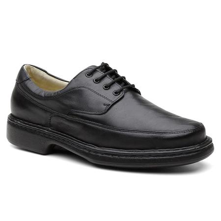 Sapato Conforto Casual em Couro Pires Shoes Basico com Cadarço e Sola Borracha Imagem de Sapato Conforto Casual em Couro Pires Shoes Basico com Cadarço e Sola Borracha