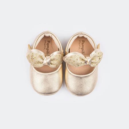 Sapatinho dourado para bebe sales