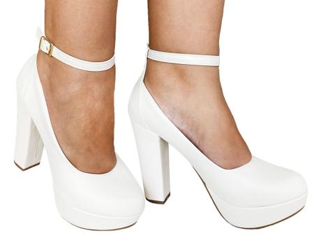 Sapato branco alto sales