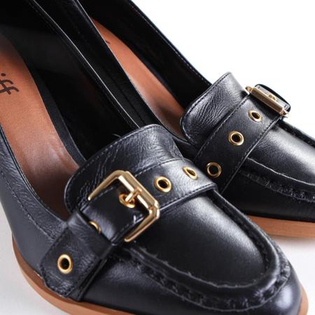 Sapato Feminino Couro Zariff Preto Imagem de Sapato Feminino Couro Zariff Preto