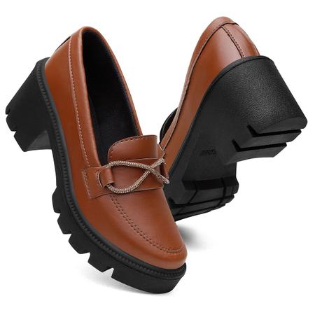 Sapato Feminino Mocassim Oxford Tratorado Super Confortavel - GGFontanezi Imagem de Sapato Feminino Mocassim Oxford Tratorado Super Confortavel