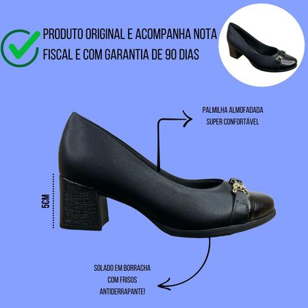 Imagem de Sapato Feminino Social Salto Bloco Piccadilly 654046