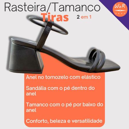 Sapato feminino wr fashion sandalia salto bloco geometrico 2 tiras -  Sandália Feminina - Magazine Luiza