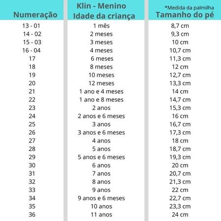 Tamanho pé criança 1 cheap ano