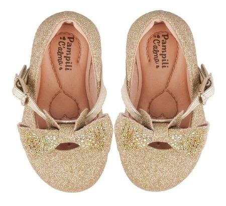 Sapato pampili cheap angel dourado