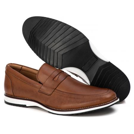 Imagem de Sapato Loafer Couro Masculino Moderno Brogue Confort