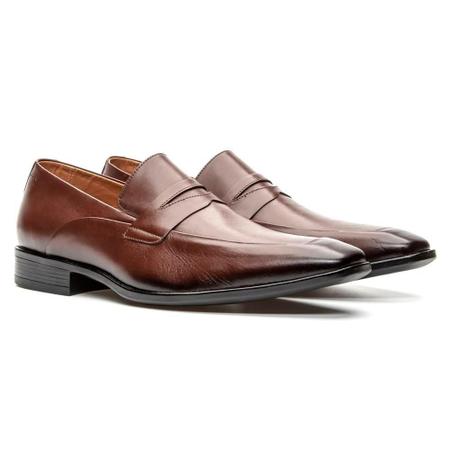 Imagem de Sapato Loafer Couro Masculino Verniz Moderno Conforto Estilo