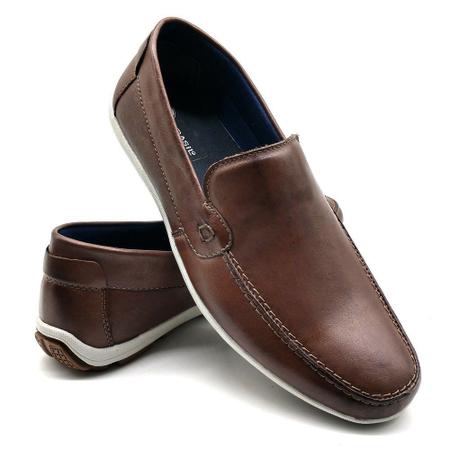 Imagem de Sapato Masculino Mocassim Sapatilha Sider Couro Bm Brasil 175/02 Café