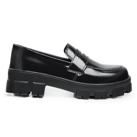 Imagem de Sapato Mocassim Feminino Preto Verniz Confortável e Estilosa