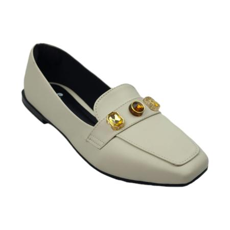 Imagem de Sapato Mocassim Loafer Feminino Baixo Pedraria Elegante Confortável Moderno