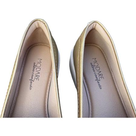 Imagem de Sapato mocassim oxford tratorado ultraconforto modare metalizado dourado- 7357.100