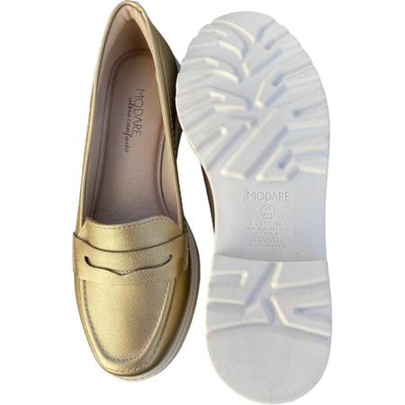 Imagem de Sapato mocassim oxford tratorado ultraconforto modare metalizado dourado- 7357.100