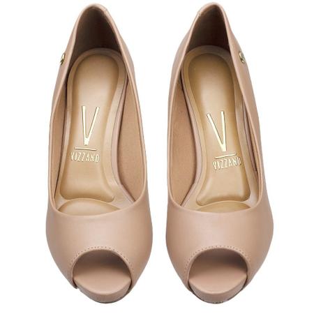 Sapato Peep Toe Salto Fino Feminino Vizzano Nude 1781.807 Peep
