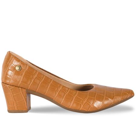 Imagem de Sapato Scarpin Croco Clássico Feminino Bico Fino Salto Alto Bloco 2.02