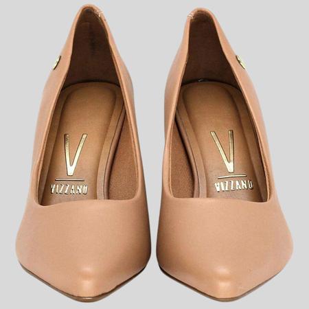 Imagem de Sapato Scarpin Feminino Bico Fino Salto Grosso Vizzano 1290.500.7286 Nude N38