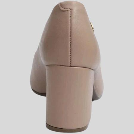 Imagem de Sapato Scarpin Feminino Bico Fino Salto Grosso Vizzano 1290.500.7286 Nude N38