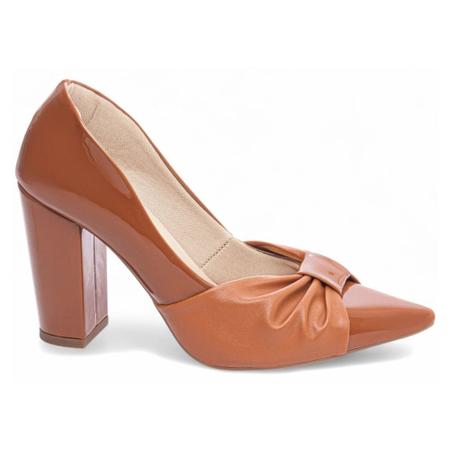 Imagem de Sapato Scarpin Feminino Caramelo, Bico Fino, Salto Alto