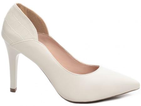 Sapato Scarpin Off White Noiva Sand lia Salto Fino AVS 1625 70B