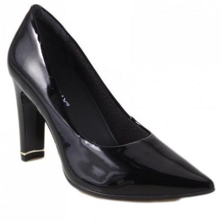 Sapato Scarpin Piccadilly Verniz Preto 749001 Scarpin Feminino