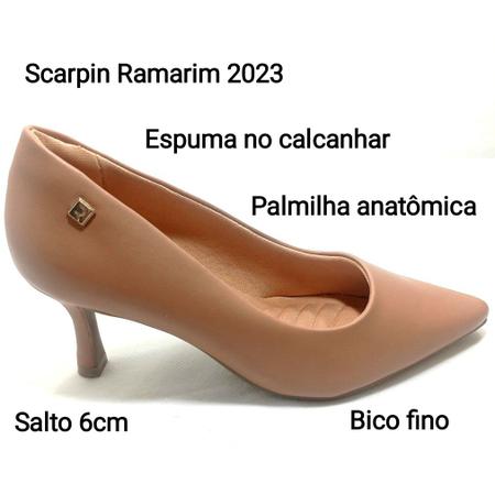 Sapato Scarpin Ramarim 2023 bege Scarpin Feminino Magazine Luiza