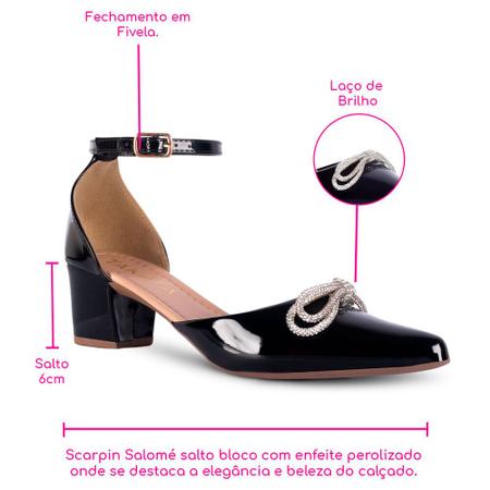 Sapato Scarpin Salomé Feminino Bico Fino Salto Alto Bloco Quadrado 2.01 - Takata Imagem de Sapato Scarpin Salomé Feminino Bico Fino Salto Alto Bloco Quadrado 2.01