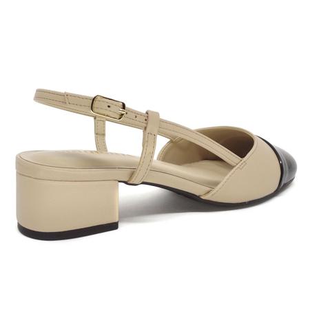 Imagem de Sapato Slingback Bicolor Salto Baixo Via Marte 070-003-01