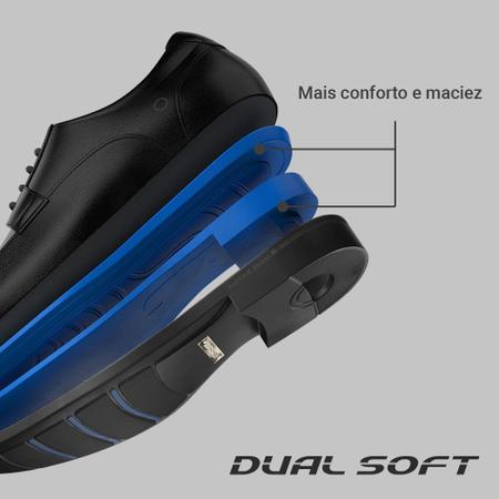Sapato Democrata Smart Comfort Dual Soft Dress Masculino Preto