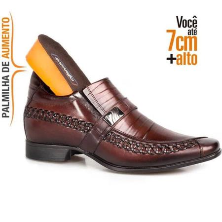 Sapato Social At 7cm Mais Alto Em Couro Leg timo Vegas
