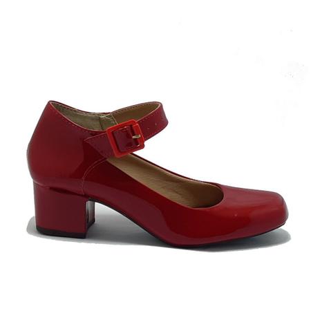 Sapato Social Boneca Confort vel Salto Baixo Grosso Original